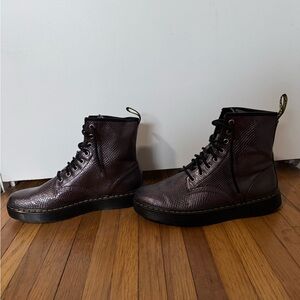 Doc Marten Purple Leather Boots